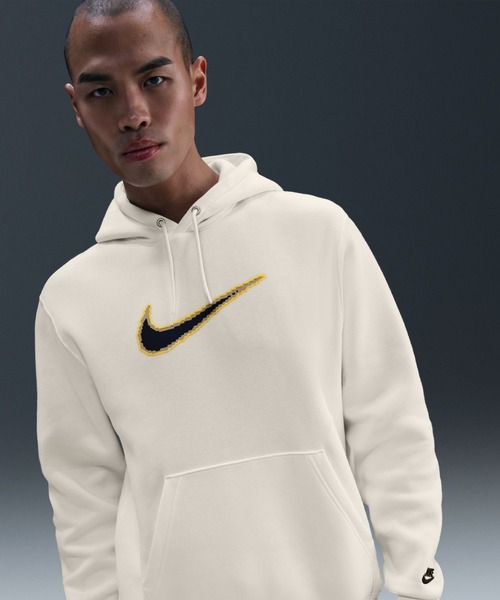 NIKE フード付きパーカー ホワイト/ベージュ NIKE（ナイキ） パーカー メンズ ナイキコート ヘリテージ NIKE FQ2094