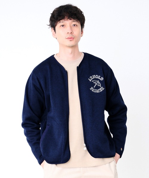 KAPIRAL ネイビー フリース風 長袖カーディガン 裏ボアフリースあたたかホームカーディガン(04_LL 62_ネイビー