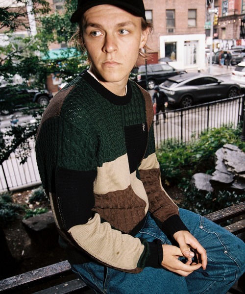 HUF（ハフ） セーター ニット COLUMBIA CABLE KNIT SWEATER メンズ