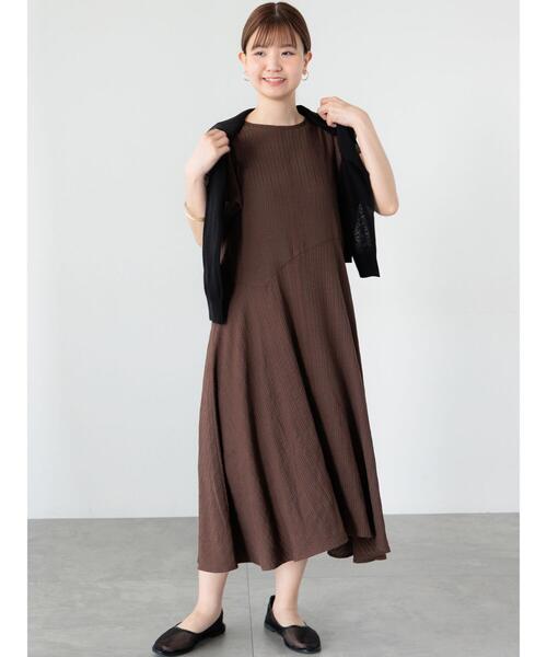 「Lugnoncure」 ノースリーブワンピース F ブラック レディース_画像4