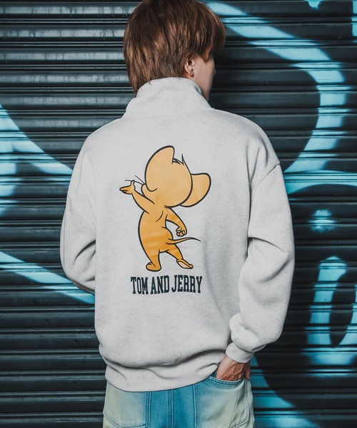 トレーナー スウェット 「TOM＆JERRY」プリント 裏起毛 ハイネック