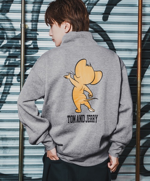 トレーナー スウェット 「TOM＆JERRY」プリント 裏起毛 ハイネック