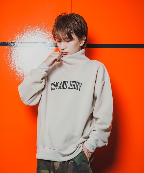 トレーナー スウェット 「TOM＆JERRY」プリント 裏起毛 ハイネック