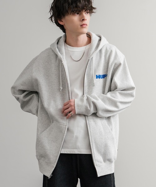 HUF（ハフ） パーカー ALL CAPS F/Z HOODIE オーバーサイズ裏起毛ワン
