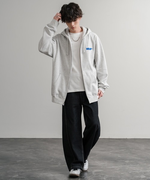 HUF（ハフ） パーカー ALL CAPS F/Z HOODIE オーバーサイズ裏起毛ワン