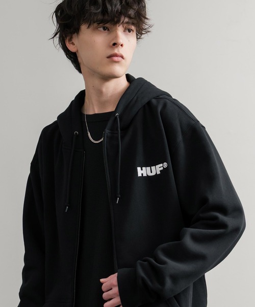 HUF（ハフ） パーカー ALL CAPS F/Z HOODIE オーバーサイズ裏起毛ワン
