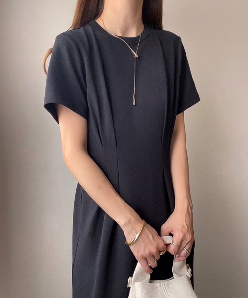 「FILLOU」 半袖ワンピース MEDIUM ネイビー レディース_画像2
