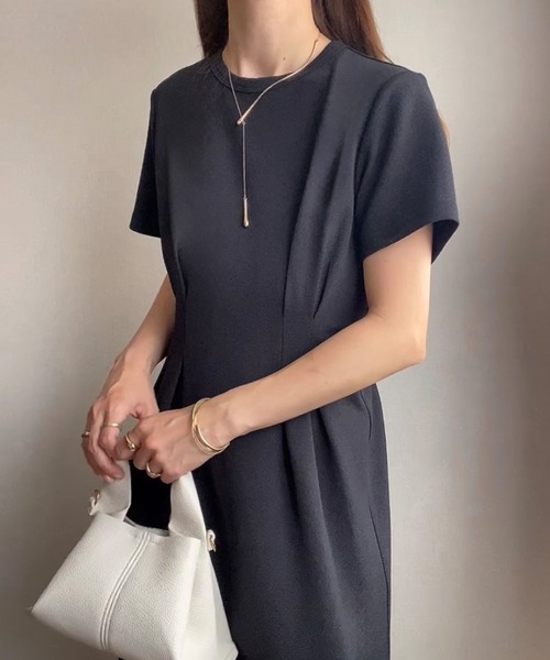 「FILLOU」 半袖ワンピース MEDIUM ネイビー レディース_画像3