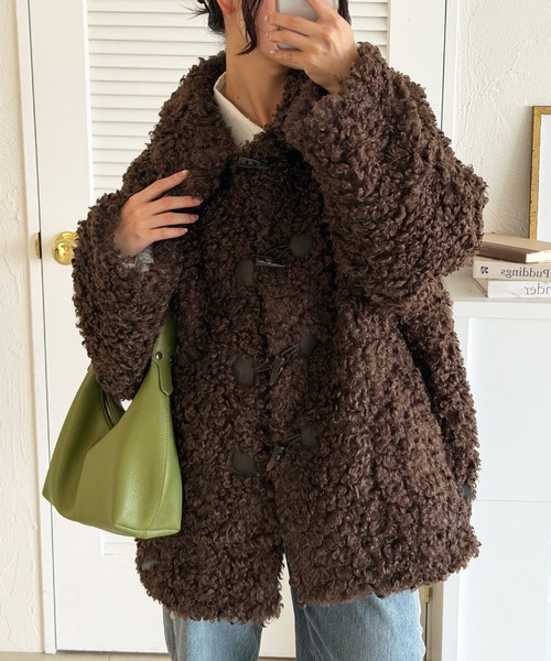 MUHET プードルシャギーダッフルコート モカ MUHET（ミュエータ） コート アウター poodle shaggy duffle coat