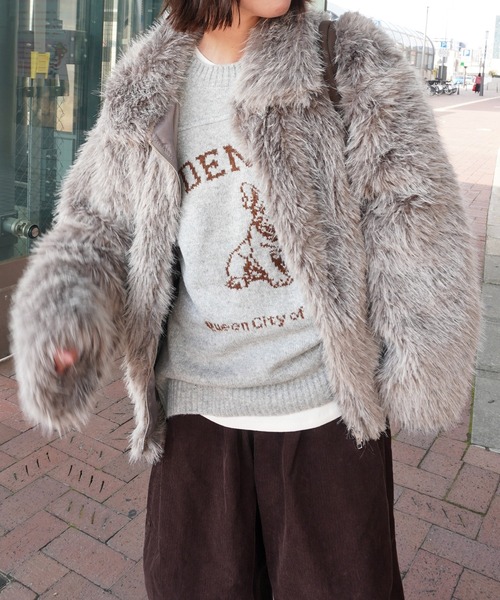 gossara（ゴサラ） ブルゾン アウター フェイクファースタンドブルゾン