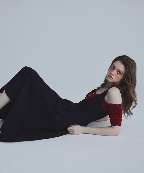 「EIMY ISTOIRE」 ノースリーブワンピース M ベージュ レディース_画像4