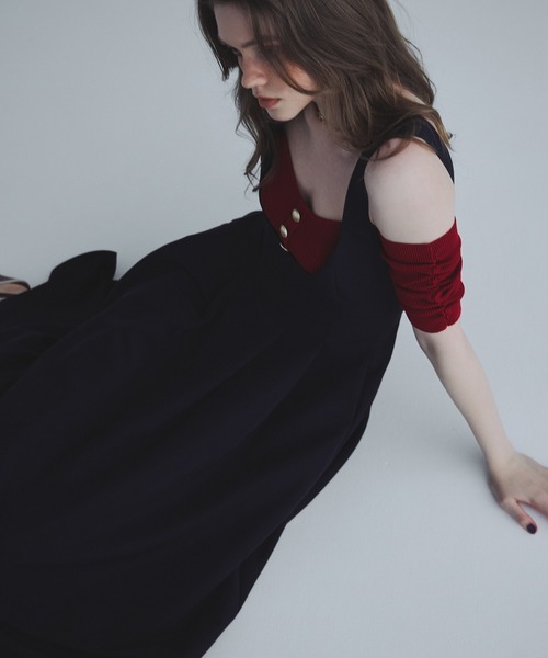 「EIMY ISTOIRE」 ノースリーブワンピース M ベージュ レディース_画像6