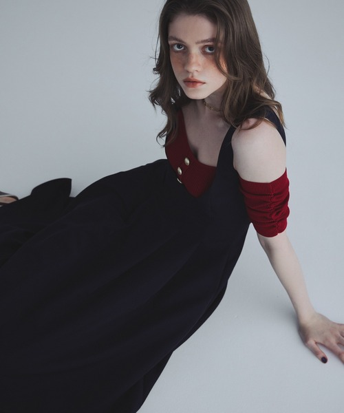 「EIMY ISTOIRE」 ノースリーブワンピース M ベージュ レディース_画像7