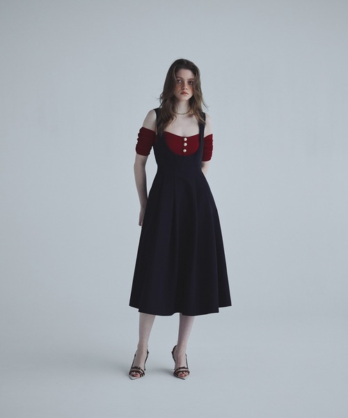 「EIMY ISTOIRE」 ノースリーブワンピース M ベージュ レディース_画像8