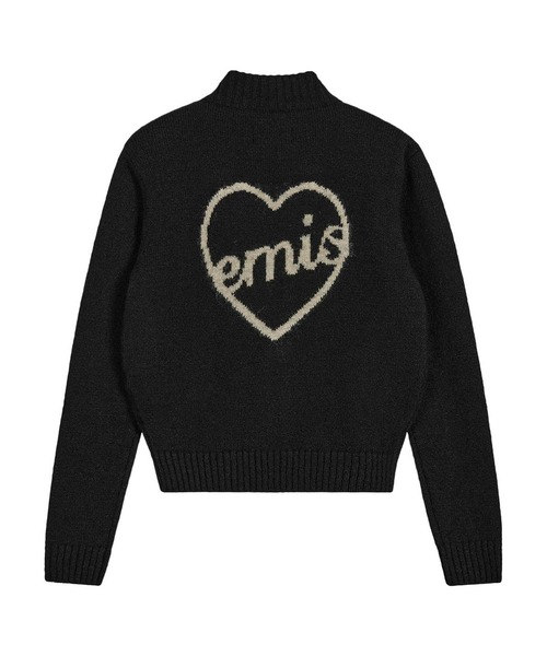 emis カーディガン (W) HEART LOGO ZIP CARDIGAN レディース