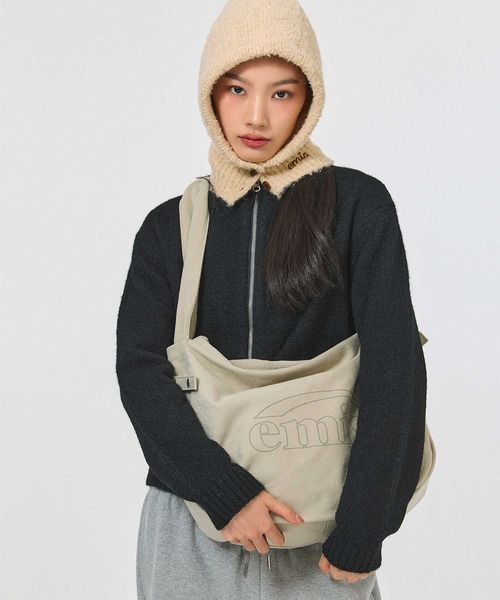 emis カーディガン (W) HEART LOGO ZIP CARDIGAN レディース