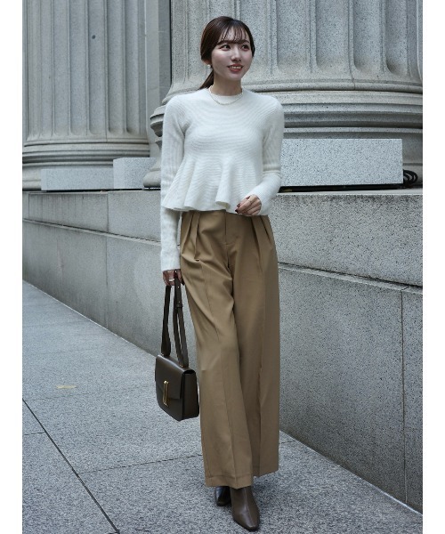 【新品タグ付き】anuans ペプラムショートニットトップス ペプラムショートニットトップス