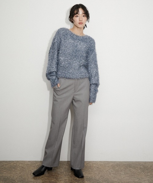 「ADAM ET ROPE'」 長袖ニット FREE ブルー レディース_画像3