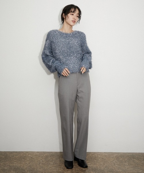 「ADAM ET ROPE'」 長袖ニット FREE ブルー レディース_画像4