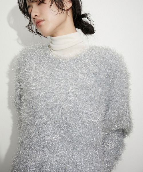 「ADAM ET ROPE'」 長袖ニット FREE ブルー レディース_画像5