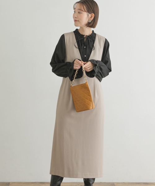 「F by ROSSO」 サロペットスカート 36 ブラック レディース_画像2