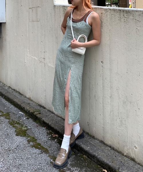 「SHAGGIE」 キャミソールワンピース FREE レッド レディース_画像5