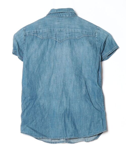 「DENIM DUNGAREE」 半袖シャツ 140 ネイビー レディース_画像2