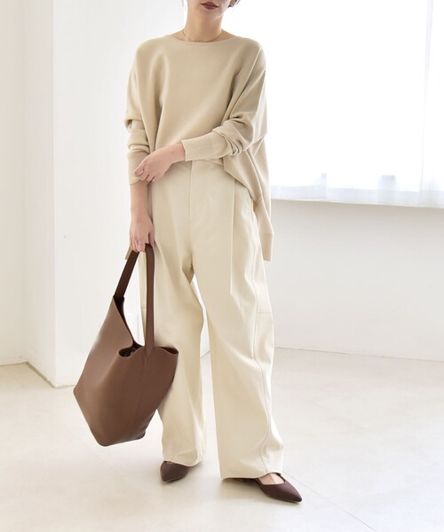 quaranciel チノパン quaranciel:「洗濯機可能」コクーン ワイド チノ