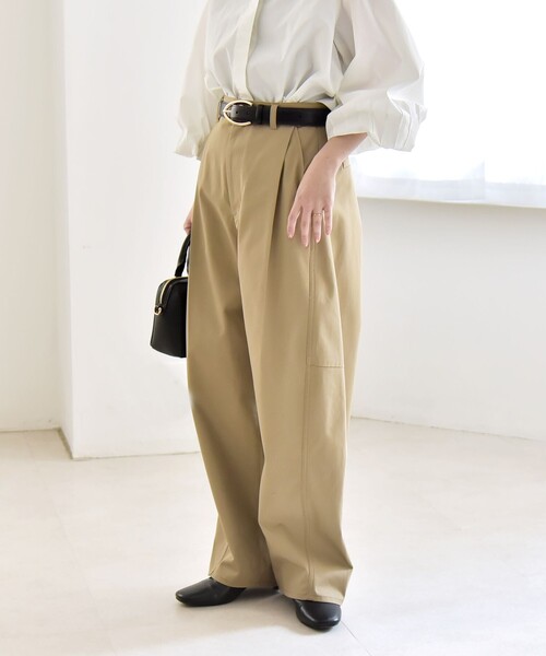 quaranciel チノパン quaranciel:「洗濯機可能」コクーン ワイド チノ