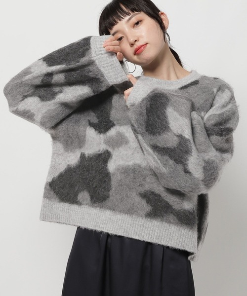 ビューティフルピープル アルパカ混 カモフラ柄 ニット beautiful people カモフラ柄ニット アルパカ混 M 迷彩