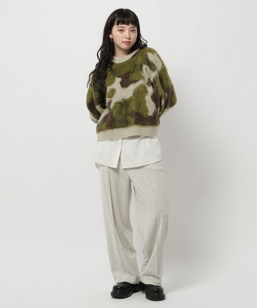 niko and…（ニコアンド） ニット セーター アートカモフラニットプル