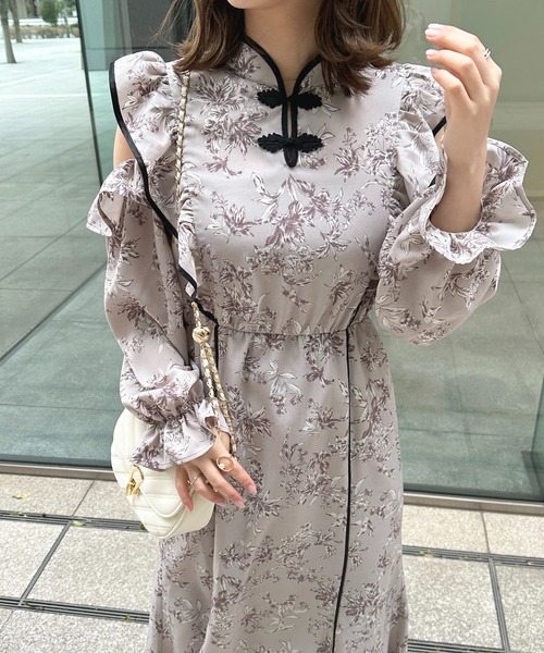 apres jour（アプレジュール） 長袖ワンピース X-LARGE ピンクベージュ