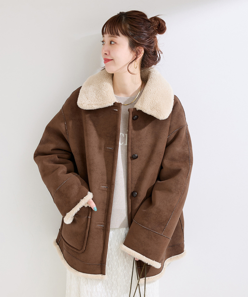 B.C STOCK（ベーセーストック） ムートンコート ボアコート 「S/M