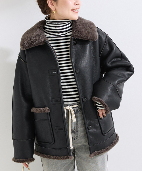 B.C STOCK（ベーセーストック） ムートンコート ボアコート 「S/M