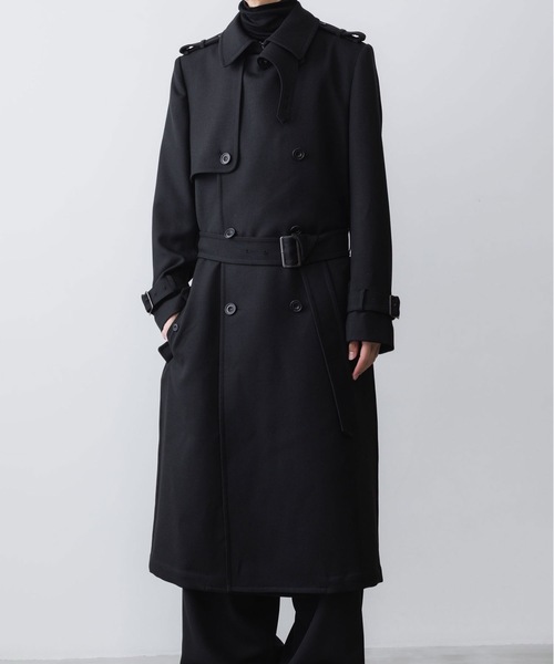 OVERCOAT トレンチコート　BLACK 1 ATO（アトウ） トレンチコート コート NEW WOOL TRENCH COAT メンズ
