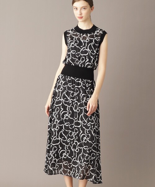 「DRESSTERIOR」 ノースリーブワンピース 38 ブラック レディースの画像