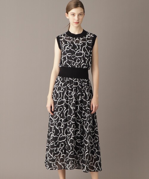 「DRESSTERIOR」 ノースリーブワンピース 38 ブラック レディースの画像