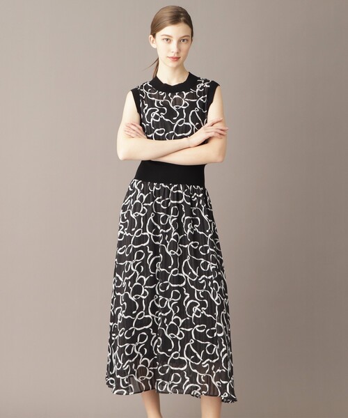 「DRESSTERIOR」 ノースリーブワンピース 38 ブラック レディースの画像