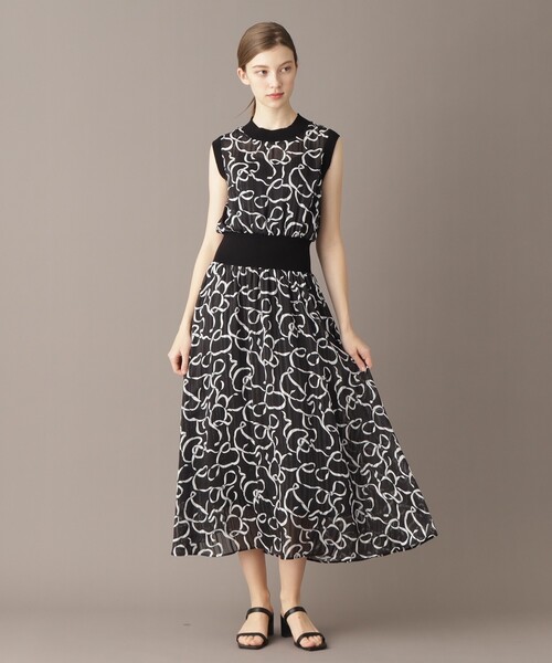 「DRESSTERIOR」 ノースリーブワンピース 38 ブラック レディースの画像