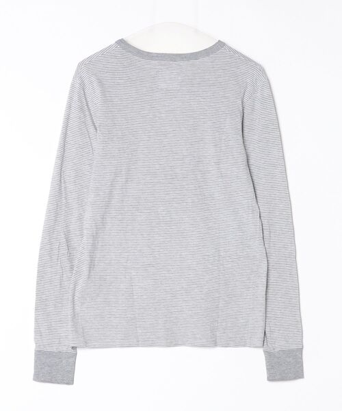 「wings+horns」 ボーダー柄長袖Tシャツ S グレー メンズ_画像2