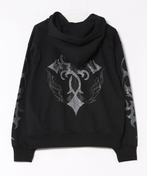 8 パーカー クロスラインストーンZIPパーカー メンズ レディース