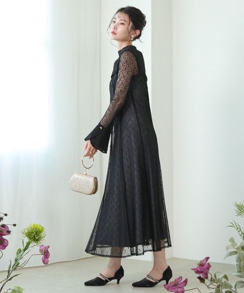 「Kana」 長袖ワンピース L ブラウン レディース_画像3