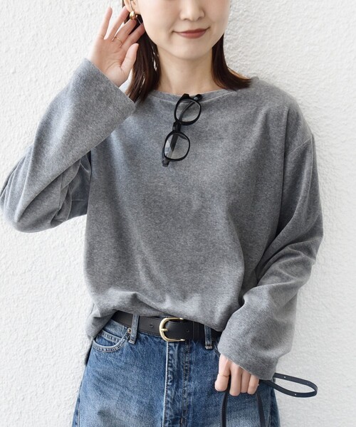 SHIPS（シップス） tシャツ 「手洗い可能」コットン ベロア ボート