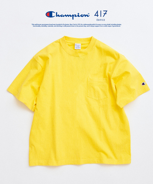 Champion（チャンピオン） tシャツ 417別注 Bleach Wash Pocket T