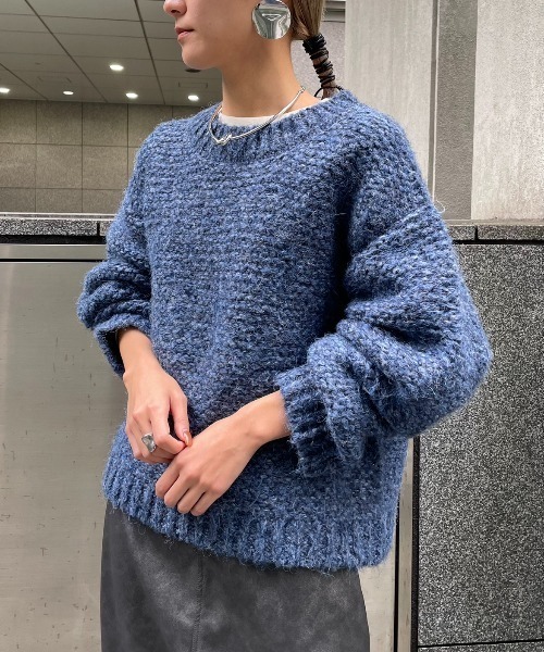 「AIC.」 長袖ニット FREE チャコールグレー レディース_画像3