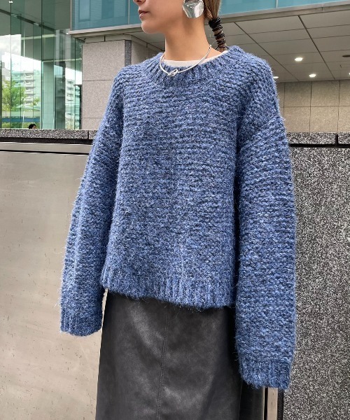 「AIC.」 長袖ニット FREE チャコールグレー レディース_画像9