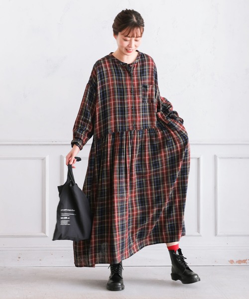 「soulberry」 長袖ワンピース M レッド レディース_画像3