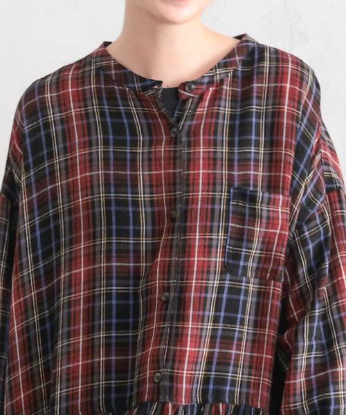 「soulberry」 長袖ワンピース M レッド レディース_画像7