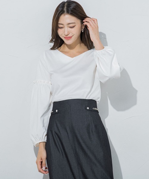 「QUEENS COURT」 長袖カットソー M ブラック レディース_画像2