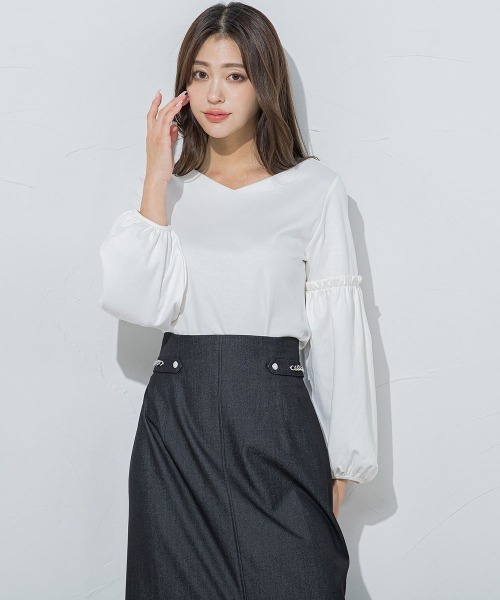 「QUEENS COURT」 長袖カットソー M ブラック レディース_画像3